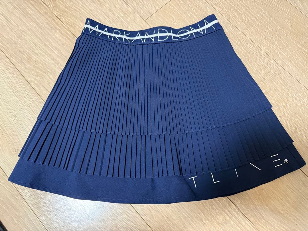 MARK&LONA⭐︎T-LINEネイビー プリーツスカート 34