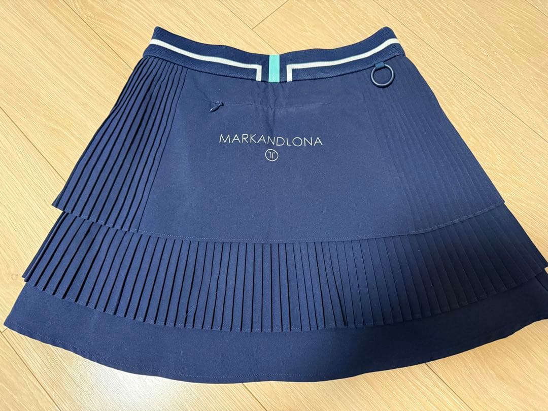 MARK&LONA⭐︎T-LINEネイビー プリーツスカート 34