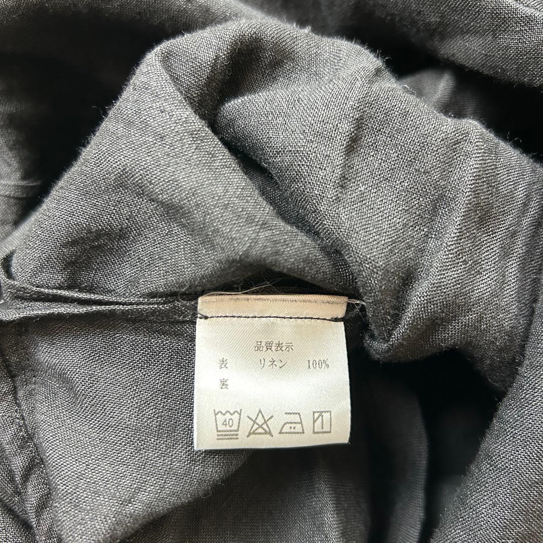 /やまふう様はりしごと fuku リネン100 % 麻　日本製　ワンピース　黒