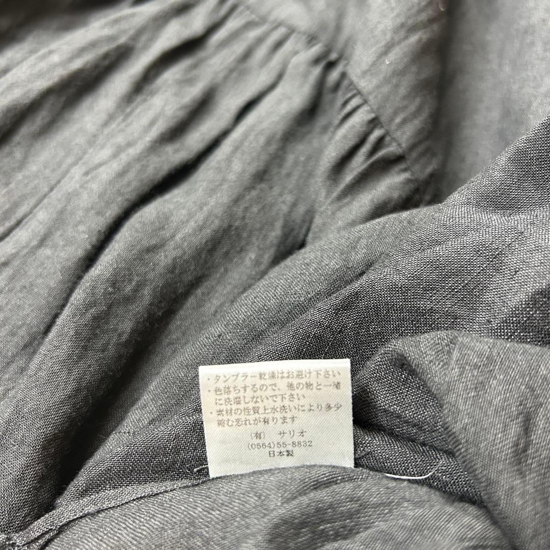/やまふう様はりしごと fuku リネン100 % 麻　日本製　ワンピース　黒