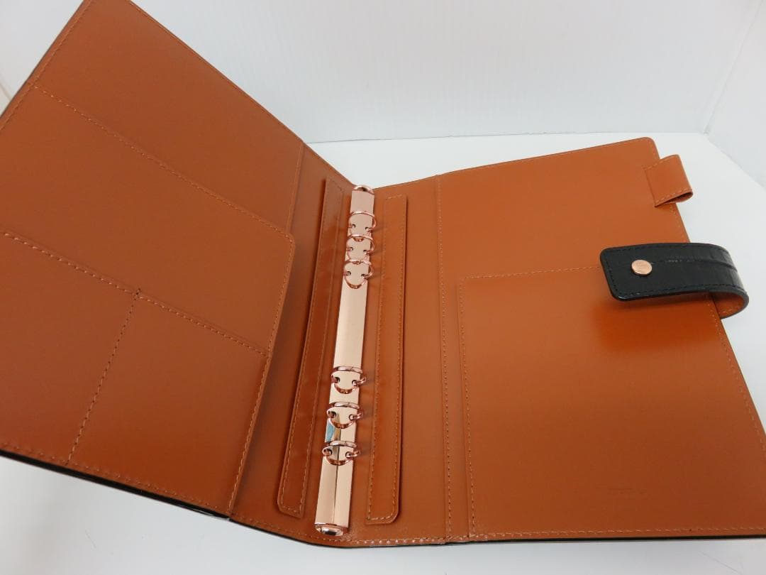 アシュフォード ASHFORD クロコダイル型押し レザー システム手帳 A5