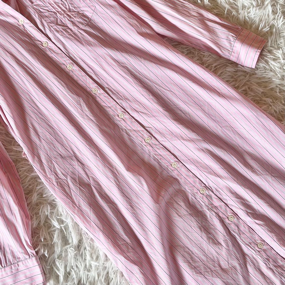 極美品✨ ローレンラルフローレン ストライプ シャツワンピース Aライン マキシ