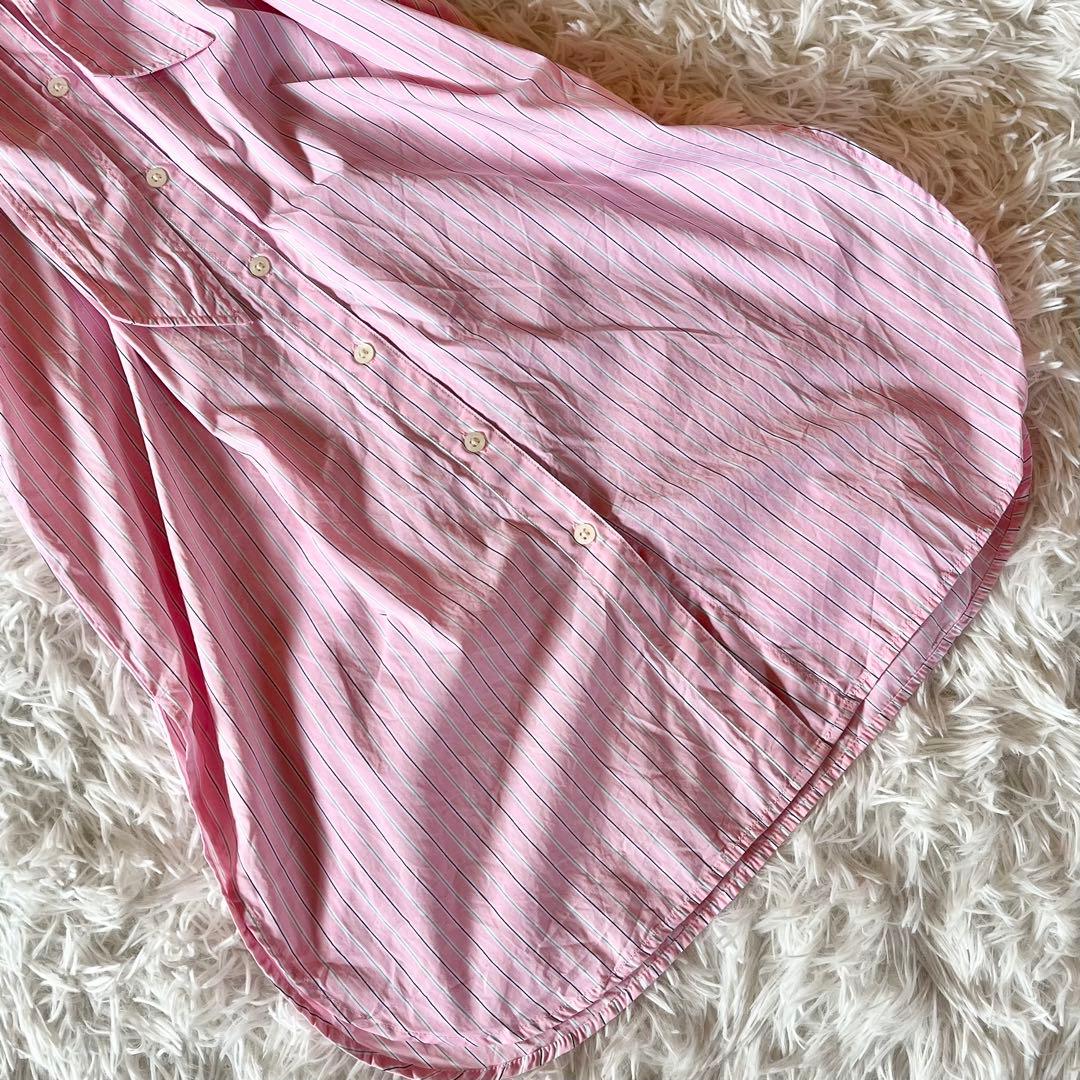 極美品✨ ローレンラルフローレン ストライプ シャツワンピース Aライン マキシ