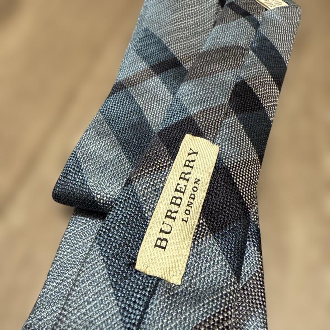 BURBERRY バーバリー ネクタイ ノバチェック ブルー ネイビー 美品