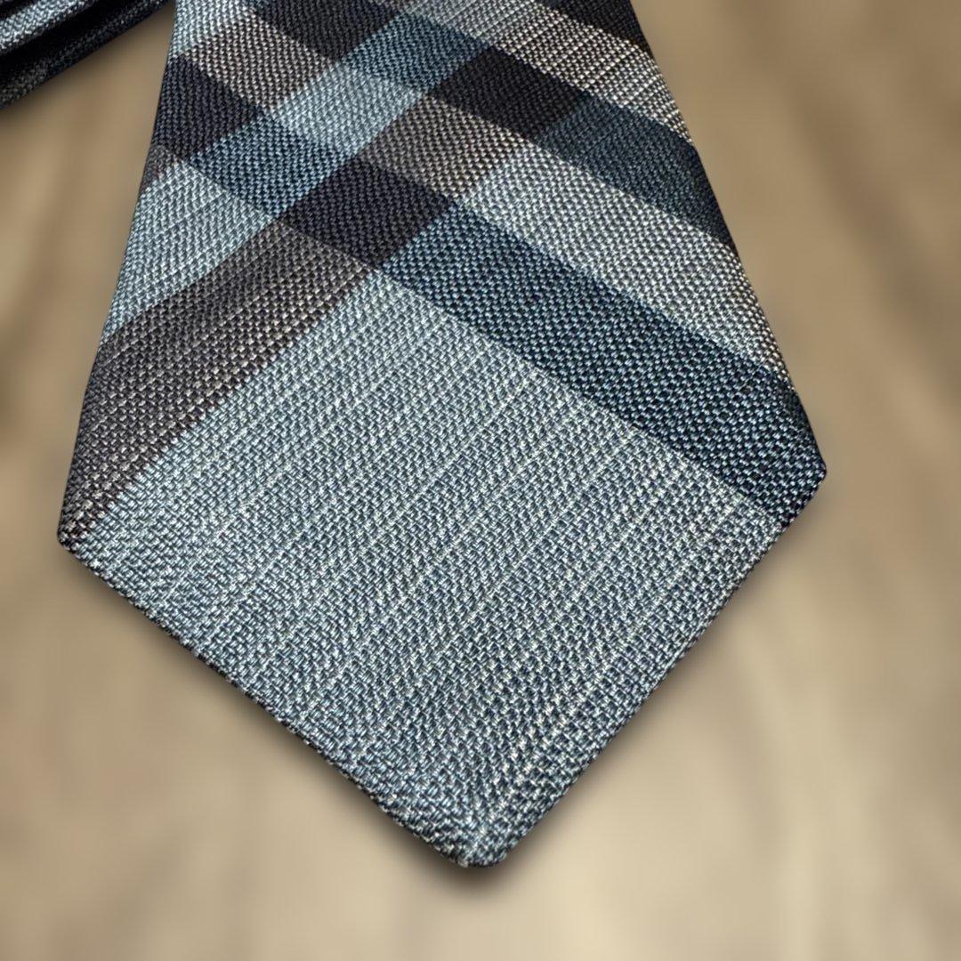 BURBERRY バーバリー ネクタイ ノバチェック ブルー ネイビー 美品