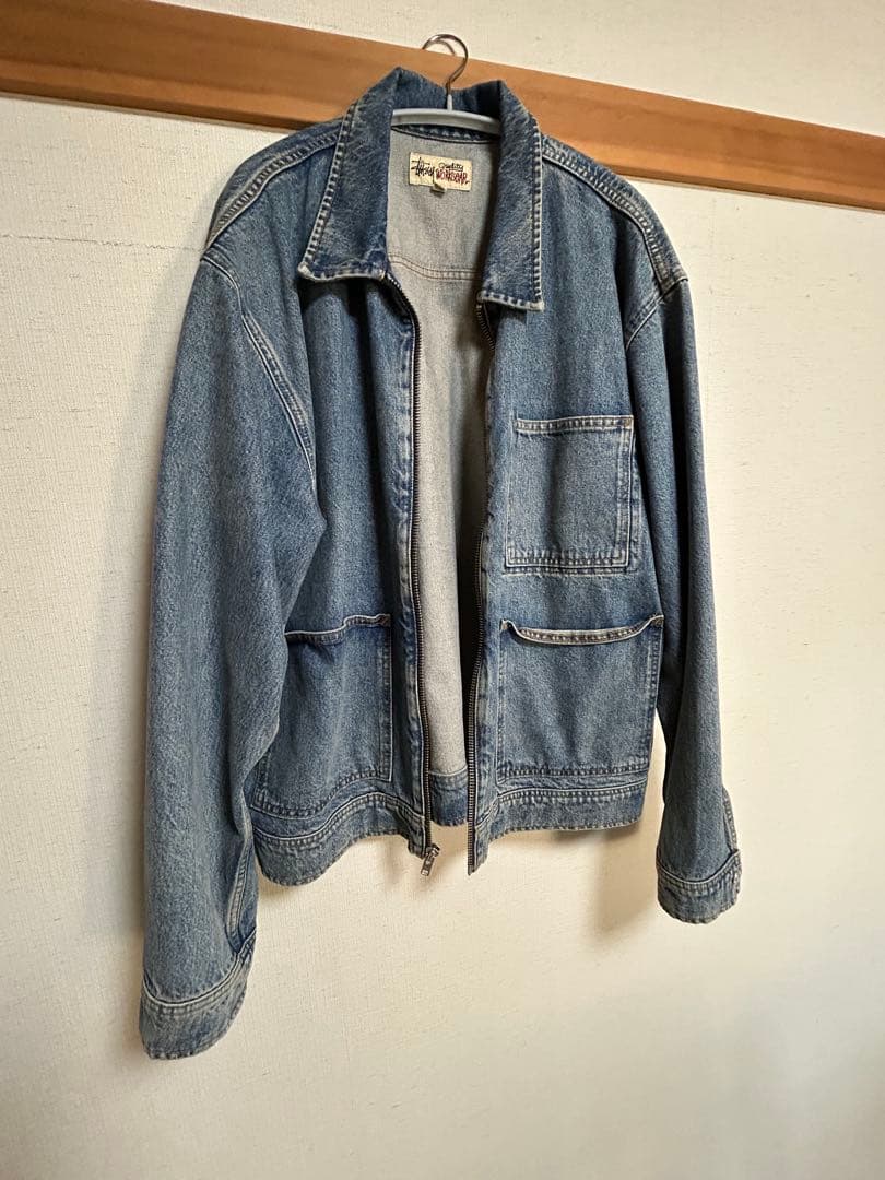 STUSSY デニムジャケットZIP WORK JACKET DENIM XL
