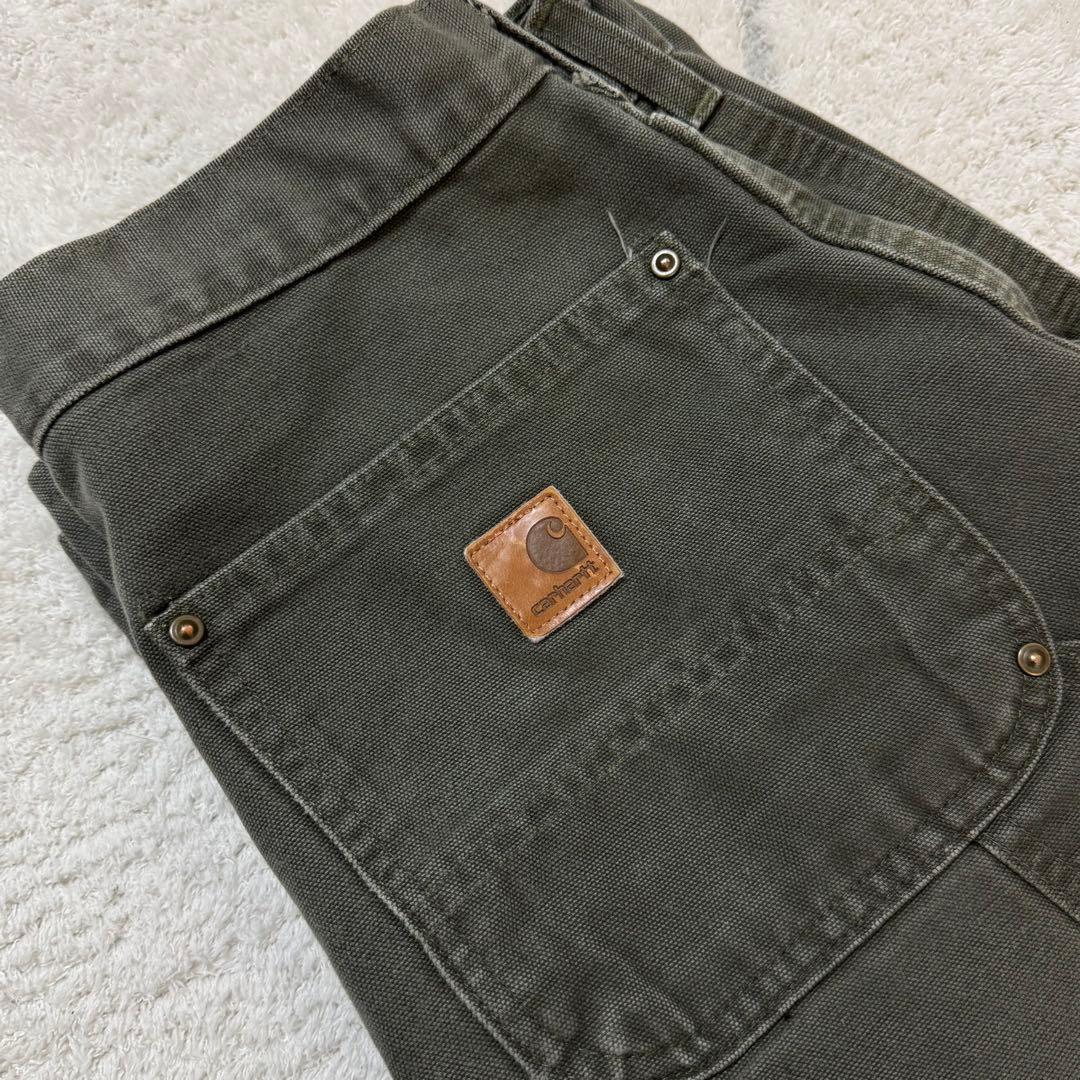 【美品】Carhartt ダブルニー 31x32 オリーブ 2000s