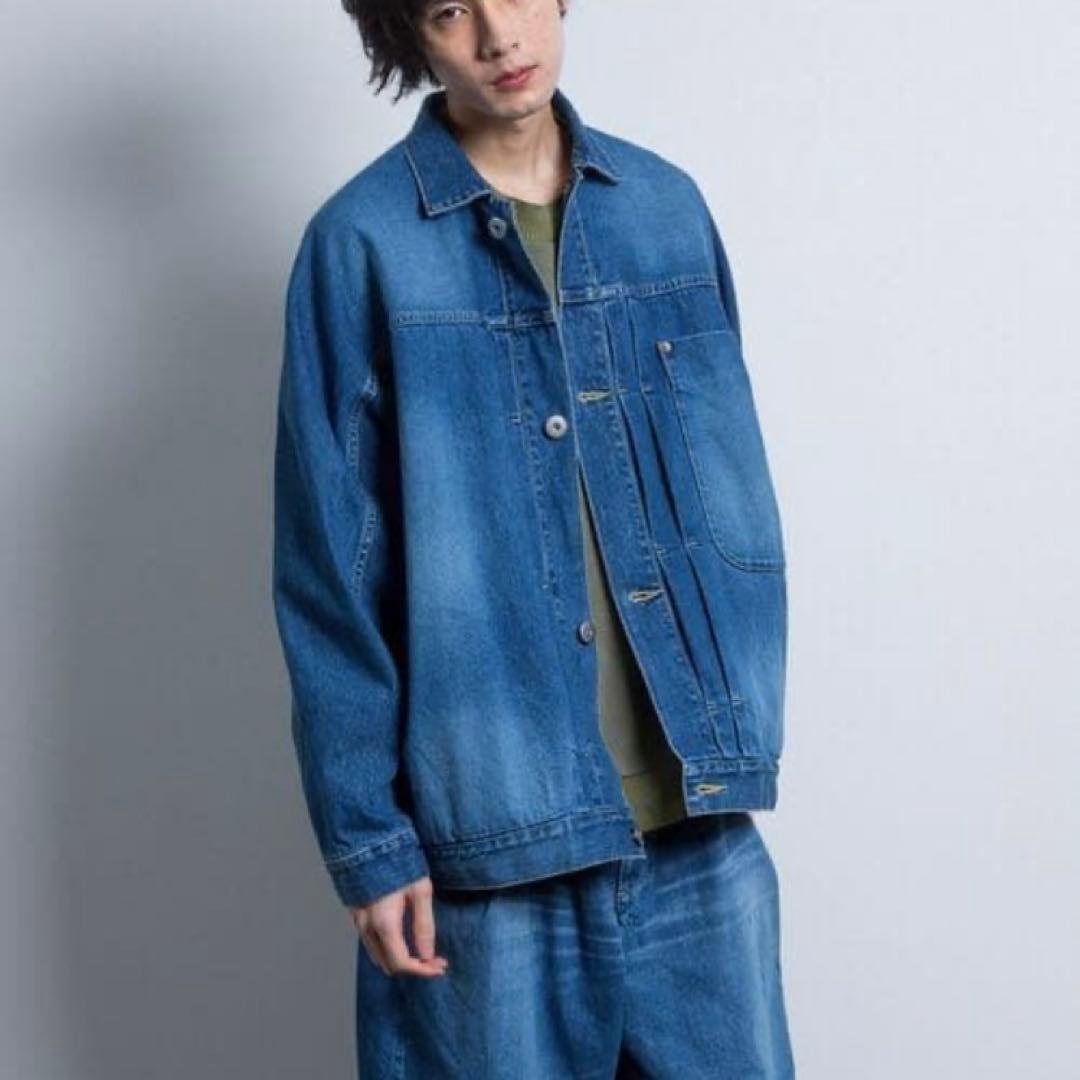 Dulcamara ビッグデニムジャケット-U ウォッシュ加工