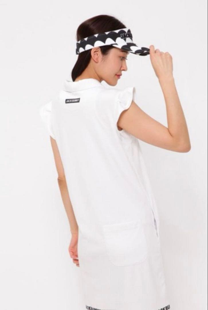 【新品】ジャックバニー　フレンチスリーブ　ワンピース　ホワイト　Mサイズ