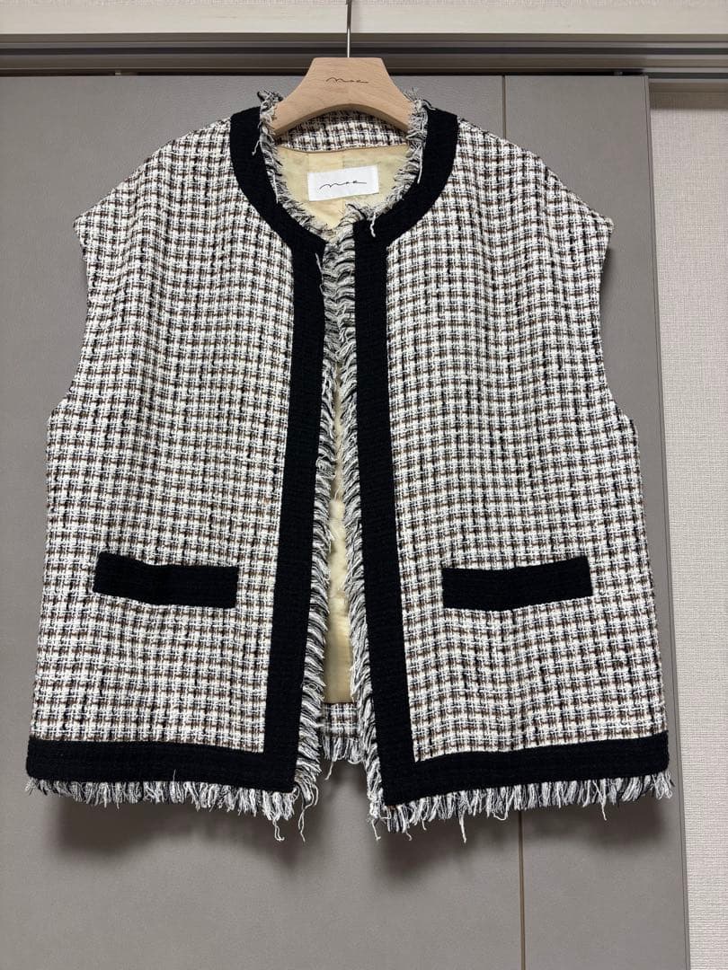 na.e Novel TWEED Vestツイード アイボリ ー