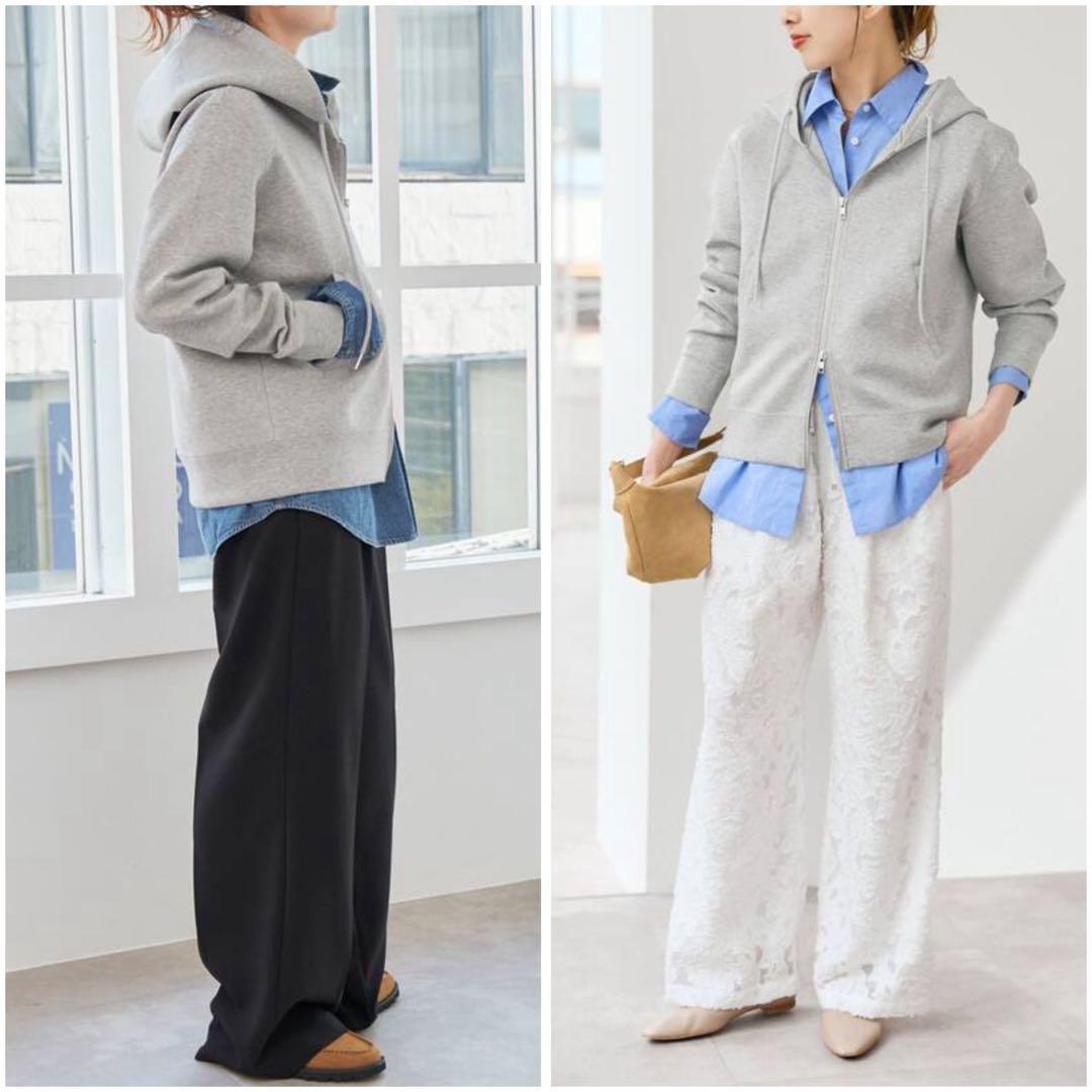 未使用【Spick & Span】 ストレッチジップフードパーカー フーディ