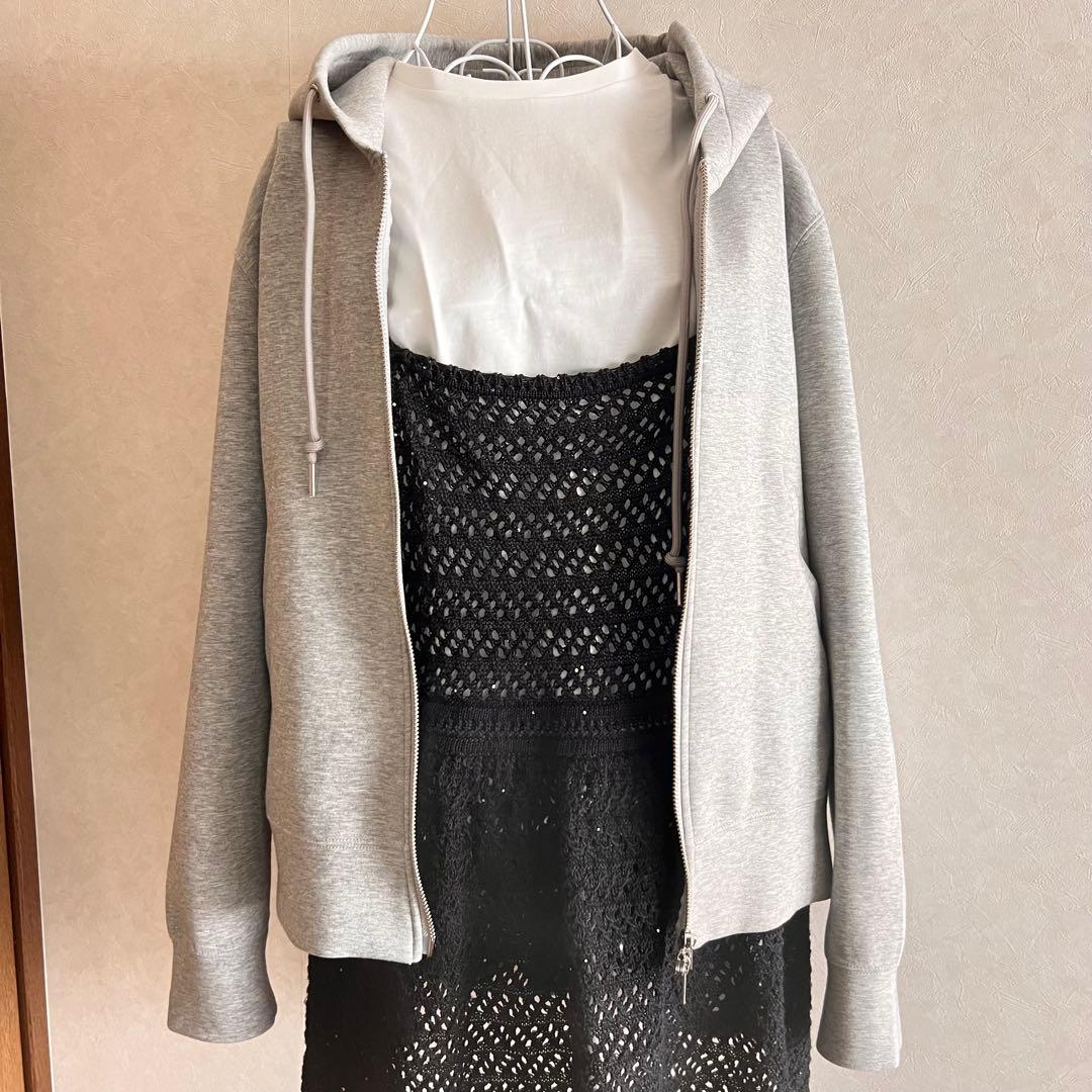 未使用【Spick & Span】 ストレッチジップフードパーカー フーディ