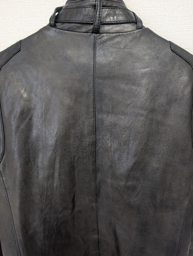 【MEN'S BIGI　Collective】羊革 レザージャケット ブラック
