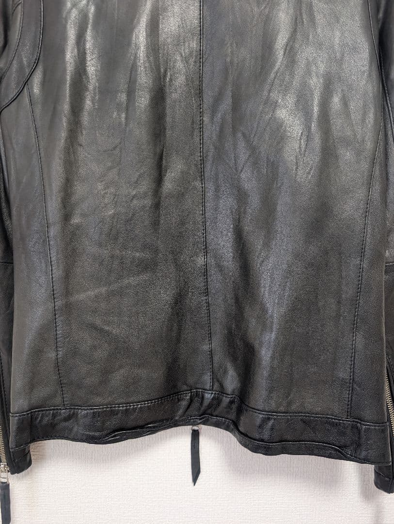 【MEN'S BIGI　Collective】羊革 レザージャケット ブラック