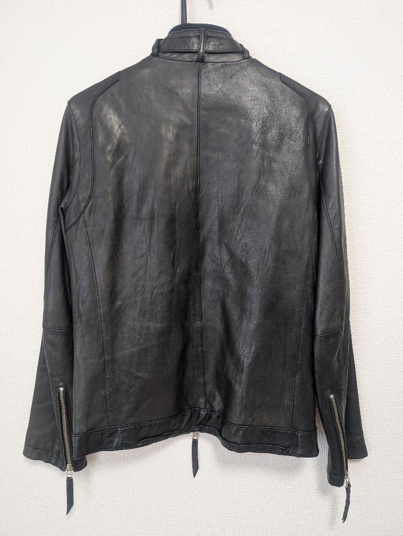 【MEN'S BIGI　Collective】羊革 レザージャケット ブラック