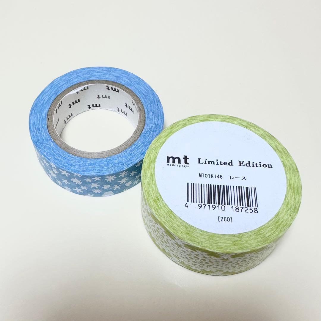 mt 限定マスキングテープ スクリーン印刷 小花 レース 2個セット 中古
