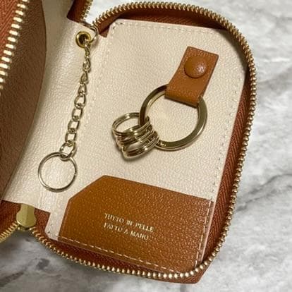 2285【新品 定価2.2万円】ラルコバレーノ★スマートWキーケース★ブラウン★