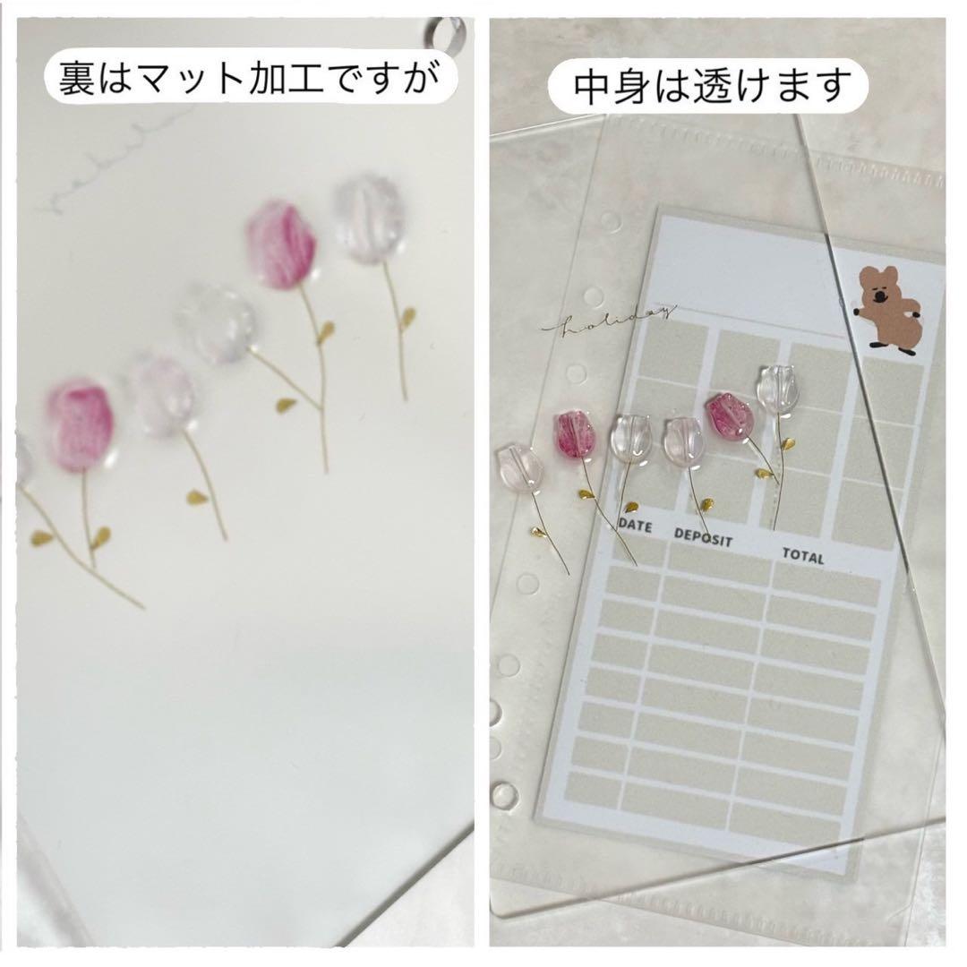 ✨はむこ✨A6 アクリルレジンバインダー　リング付き　韓国　貯金