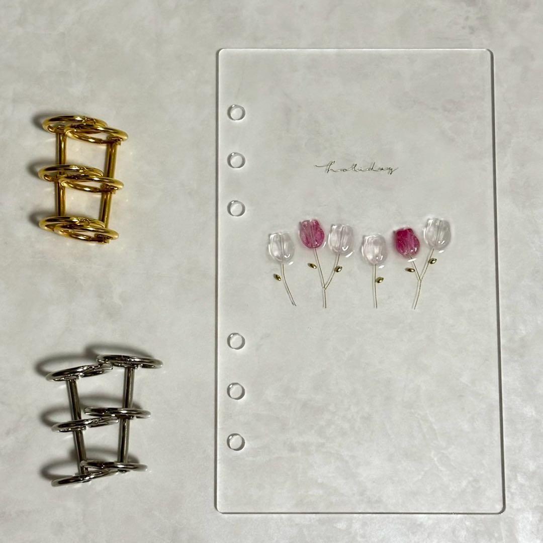 ✨はむこ✨A6 アクリルレジンバインダー　リング付き　韓国　貯金