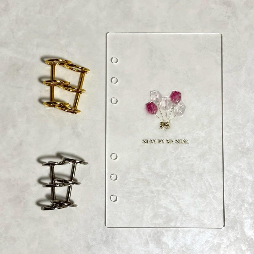 ✨はむこ✨A6 アクリルレジンバインダー　リング付き　韓国　貯金