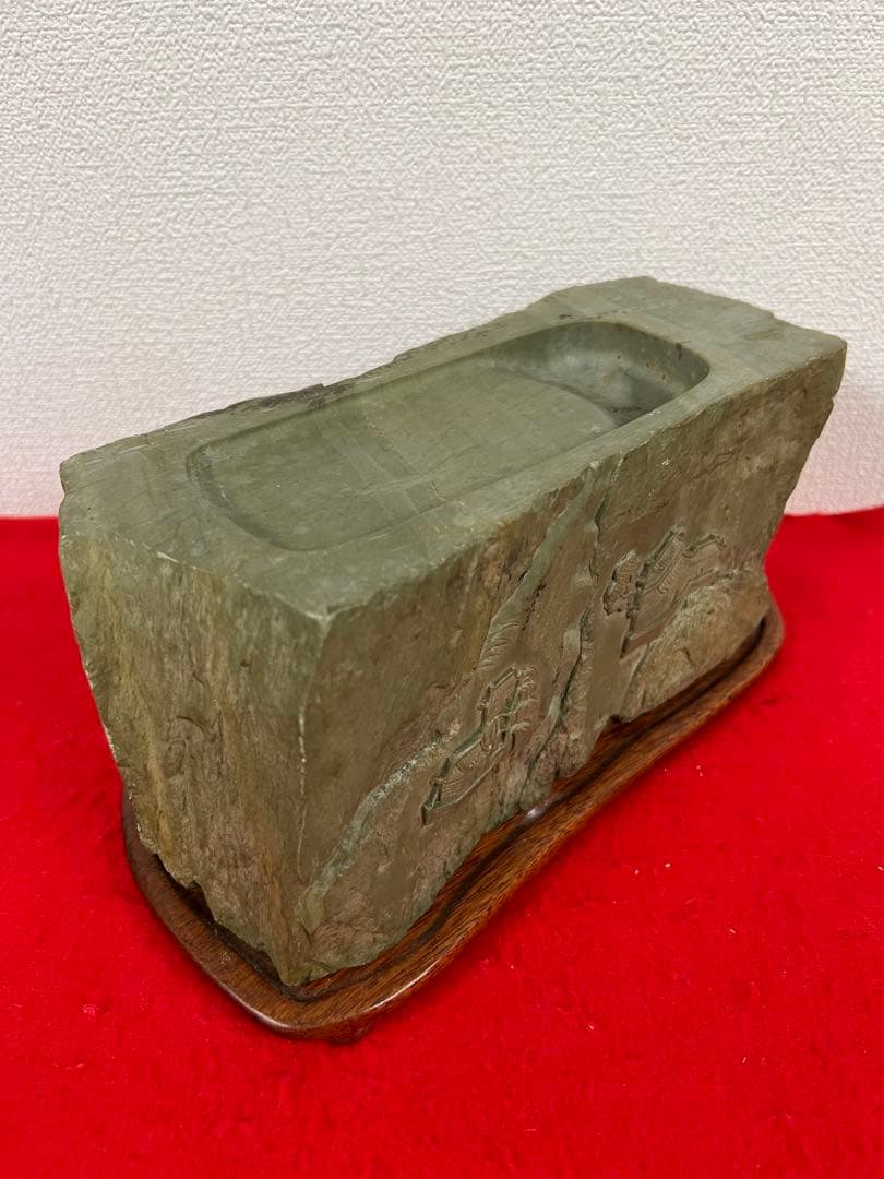 文房具 古物 緑端名硯 書　時代物　西X--63