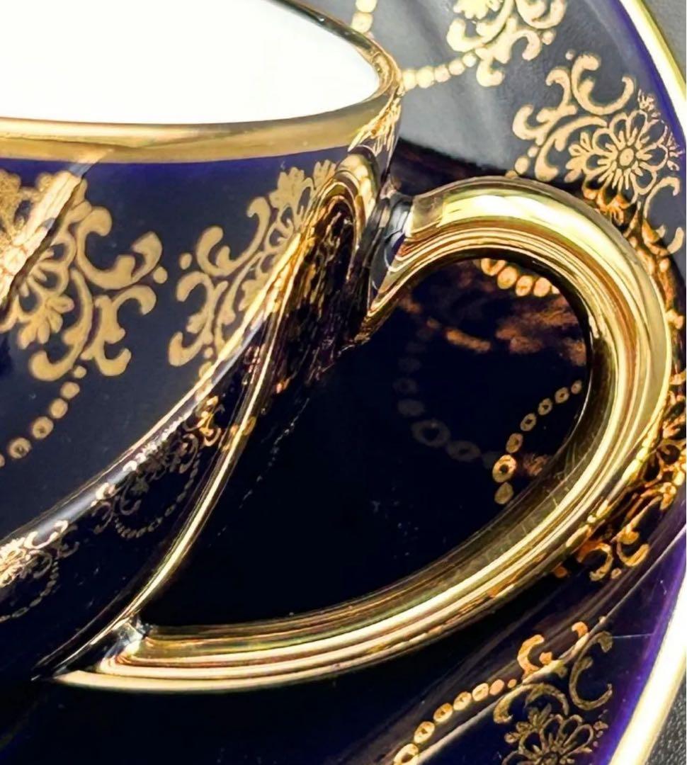【希少】LIMOGES CASTEL 22K金彩 コバルト カップ&ペアセット