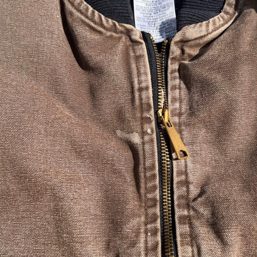 Carhartt ブラック キルティングベストUSA製　極上フェードL