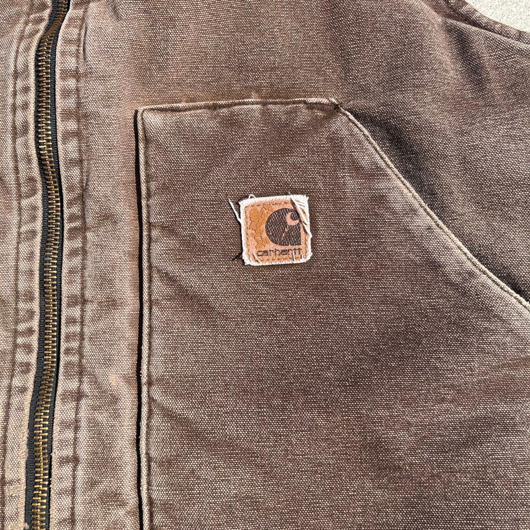 Carhartt ブラック キルティングベストUSA製　極上フェードL