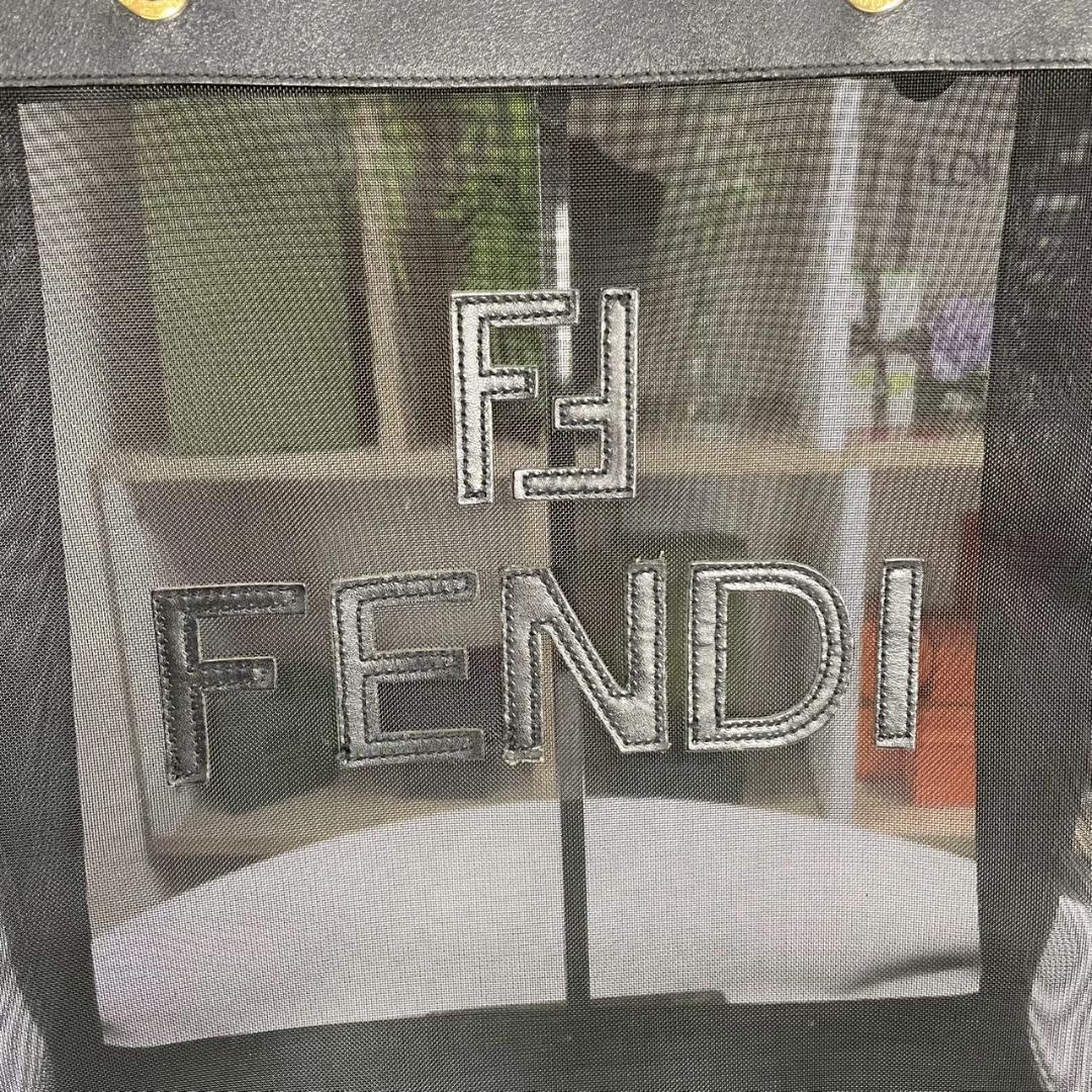未着用 OLD FENDI ズッカ レザー メッシュ トートバッグ A4収納可