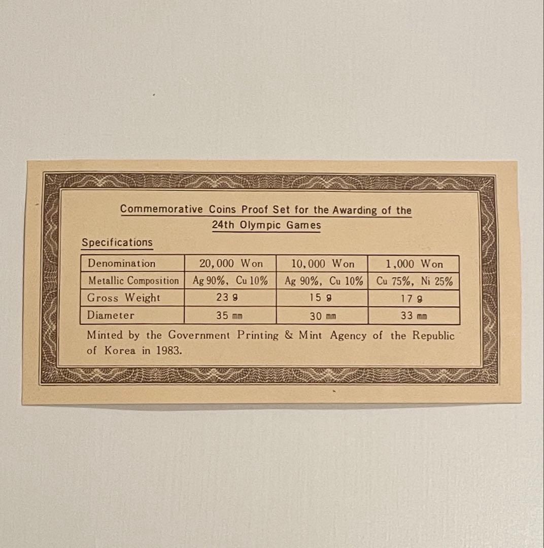1983年 韓国 ソウルオリンピック記念硬貨 銀貨
