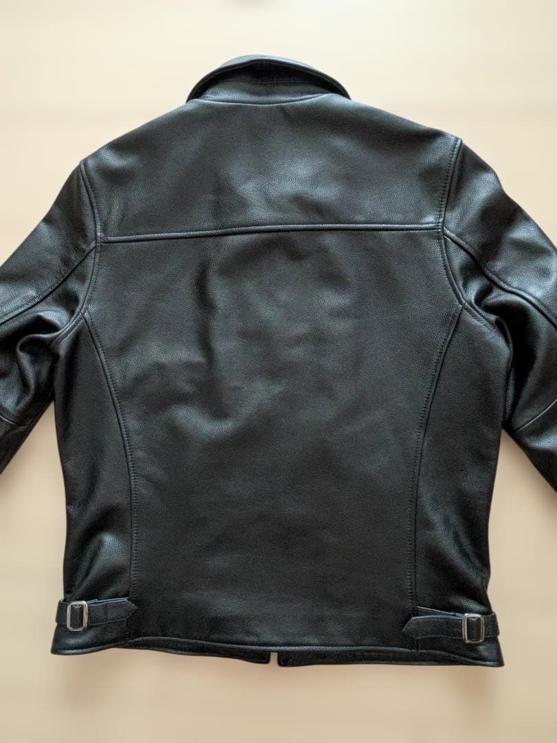 美品☆FORTIME ブラック レザー シングルライダース 3XL