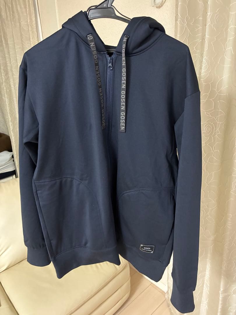 GOSEN 裏起毛ストレッチパーカー W2540 ネイビー　Lサイズ