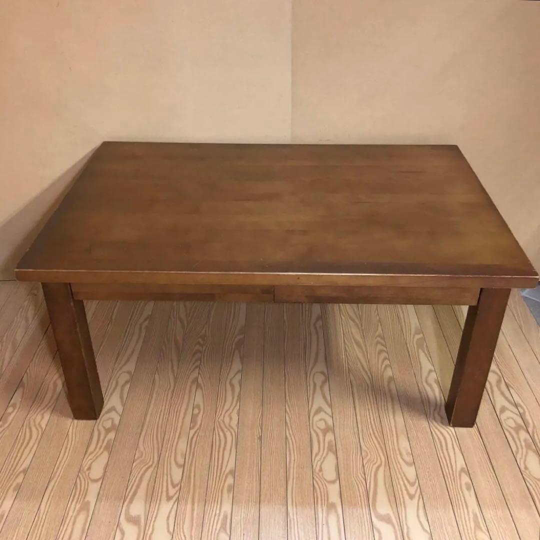 無印良品MUJI W900 バーチセンターテーブル引出し付き　※引出し一ヶ所傷有