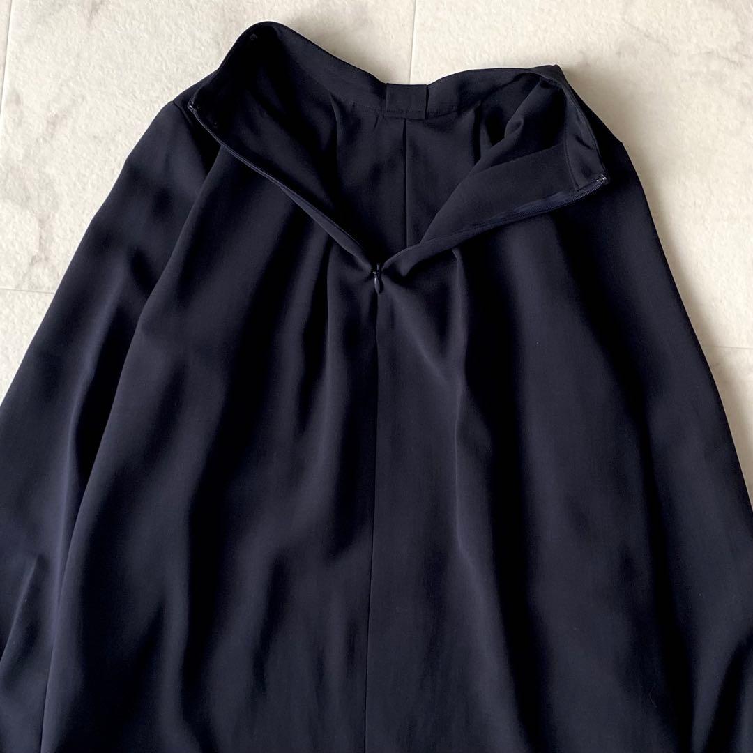 近年.美品.定価1.8万☆シップス 洗える フロントタック パーツブラウス 濃紺