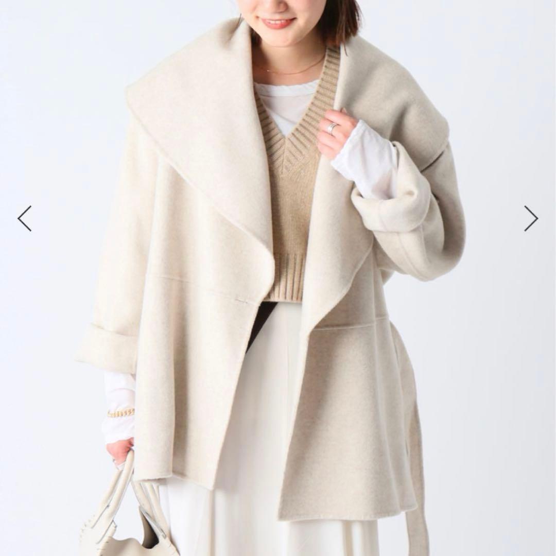 a*e様 美品！Plageハミルトンワイドカラーショートコート ベージュ