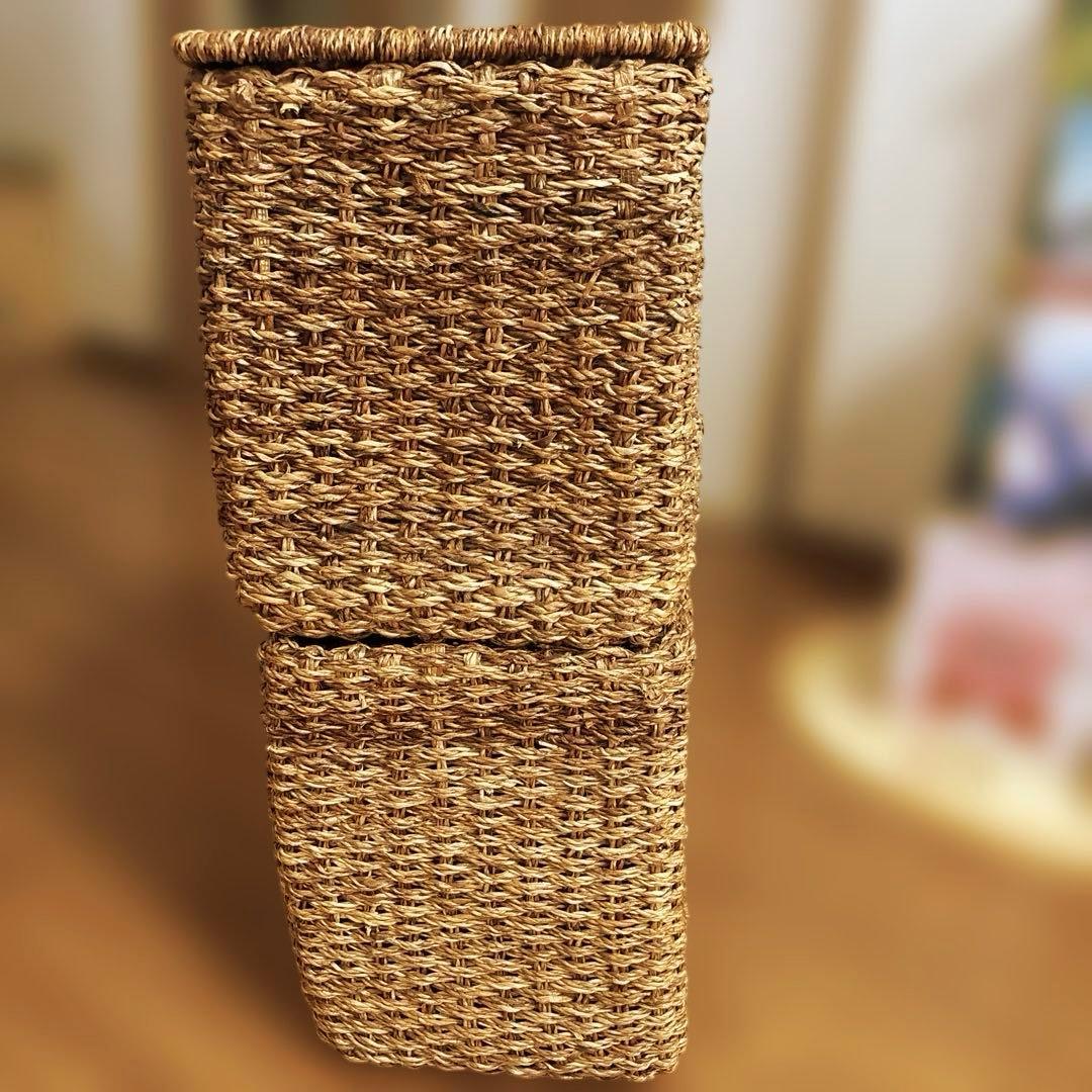 無印良品 重なるバクバク長方形バスケット 特大2点 蓋