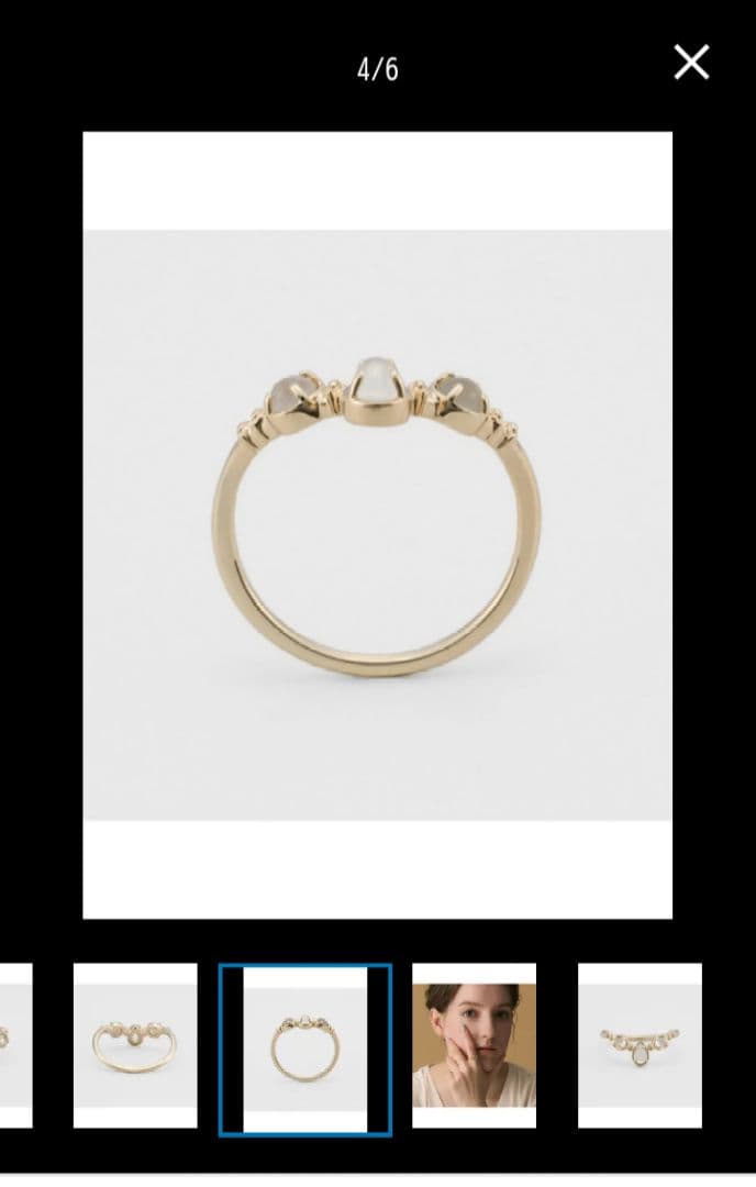 2月末まで値下 agete カリアティード リング ムーンストーン アガット