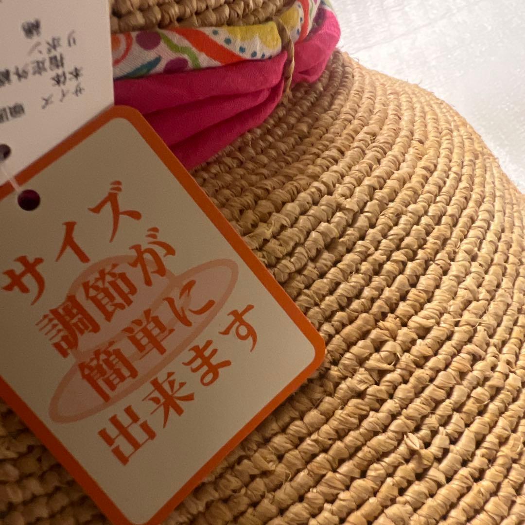FEILER ストローハット ピンクリボン 麦わら帽子