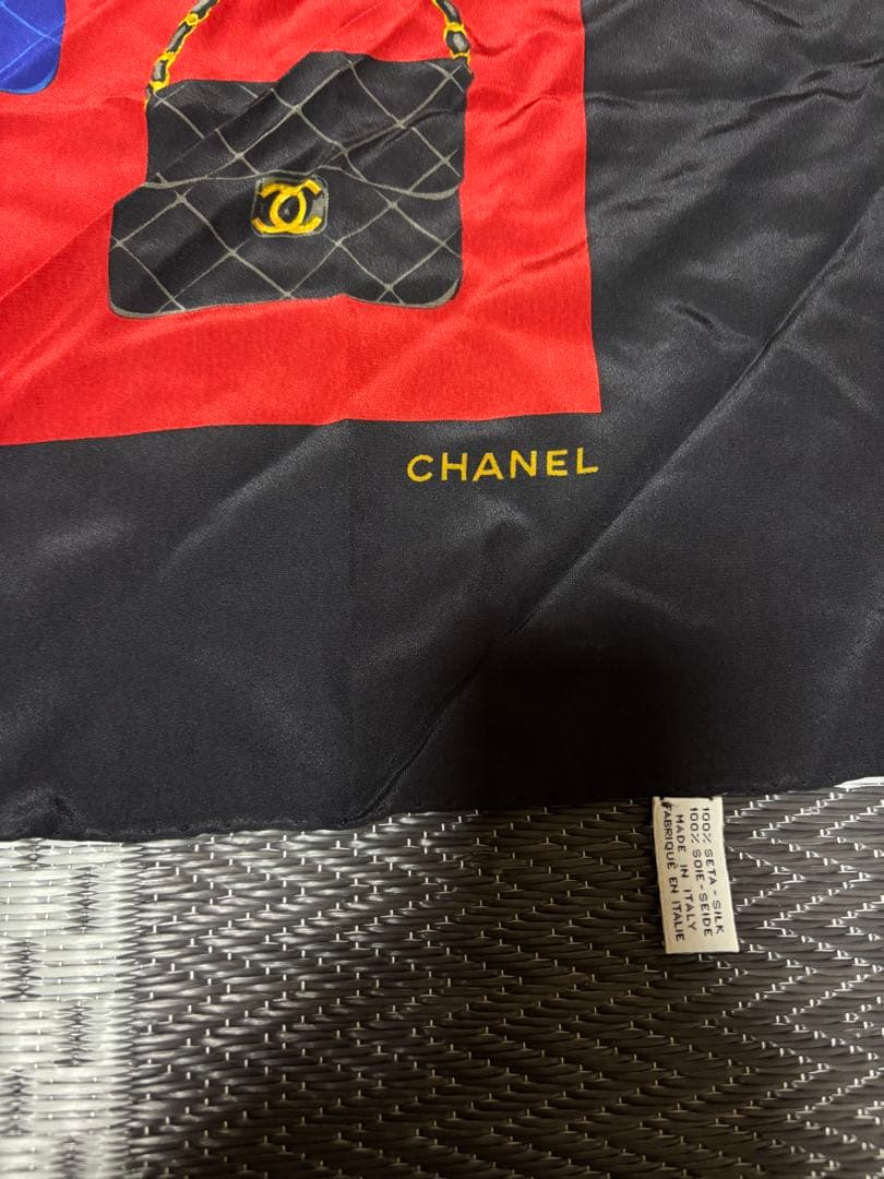 ビンテージ　CHANEL ハンドバッグ柄 スカーフ
