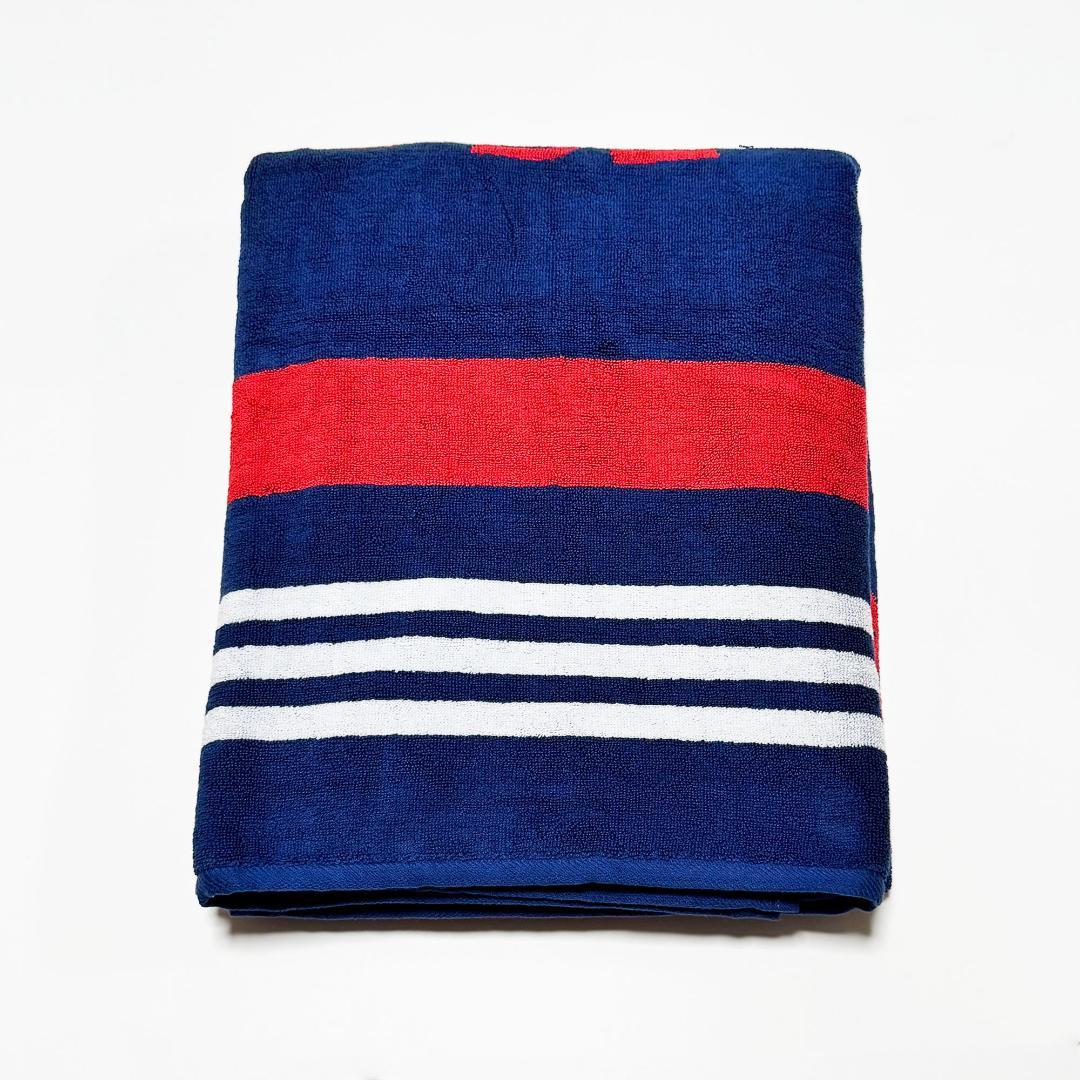 ■POLO/ポロ・ラルフローレン・ビーチタオル ネイビー/レッド新品■