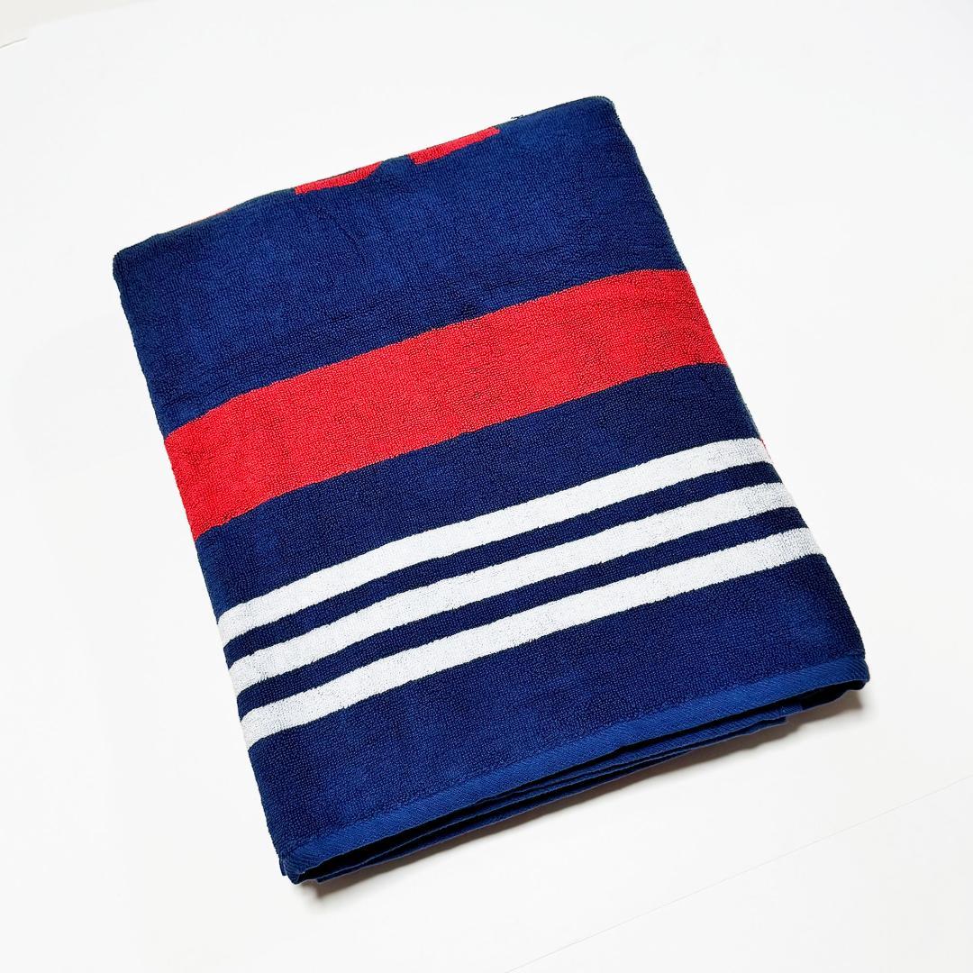 ■POLO/ポロ・ラルフローレン・ビーチタオル ネイビー/レッド新品■