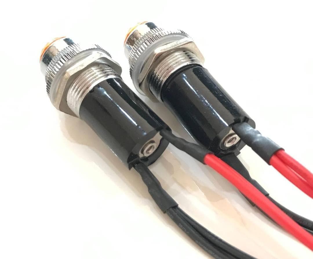 アンバー 20個セット パイロットランプ ダイヤカット 24V 16mm 16φ