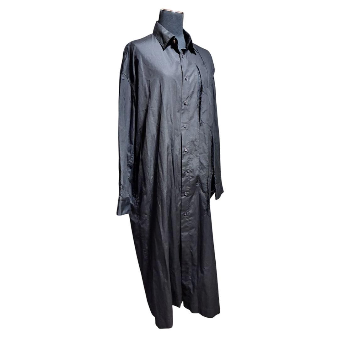 美品 B Yohji Yamamoto 切りっぱなし シャツワンピース 黒