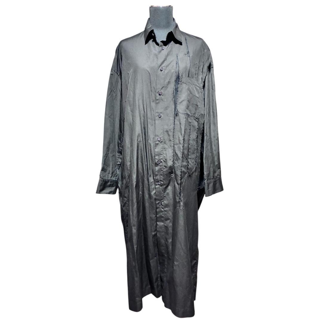 美品 B Yohji Yamamoto 切りっぱなし シャツワンピース 黒