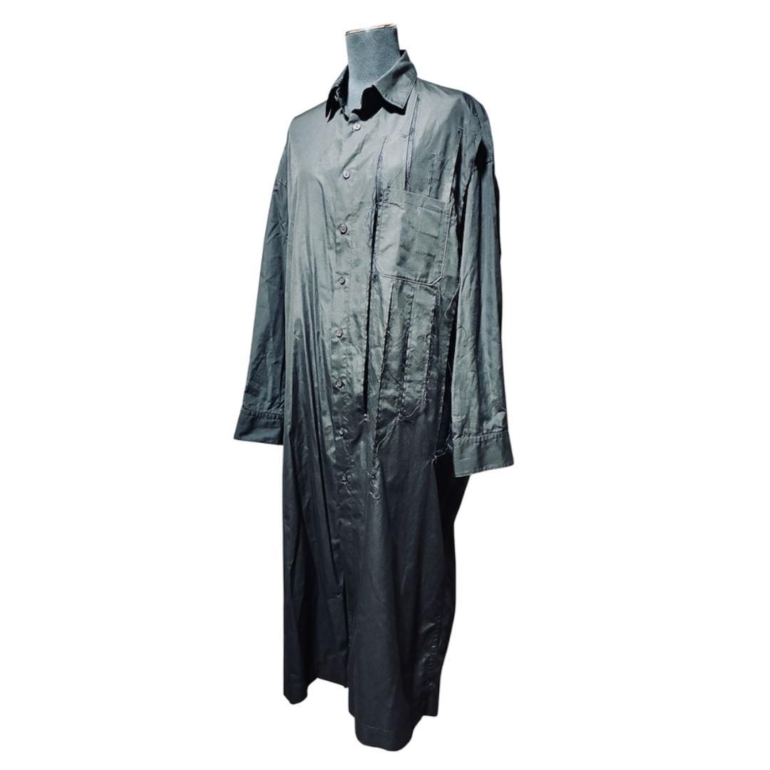 美品 B Yohji Yamamoto 切りっぱなし シャツワンピース 黒