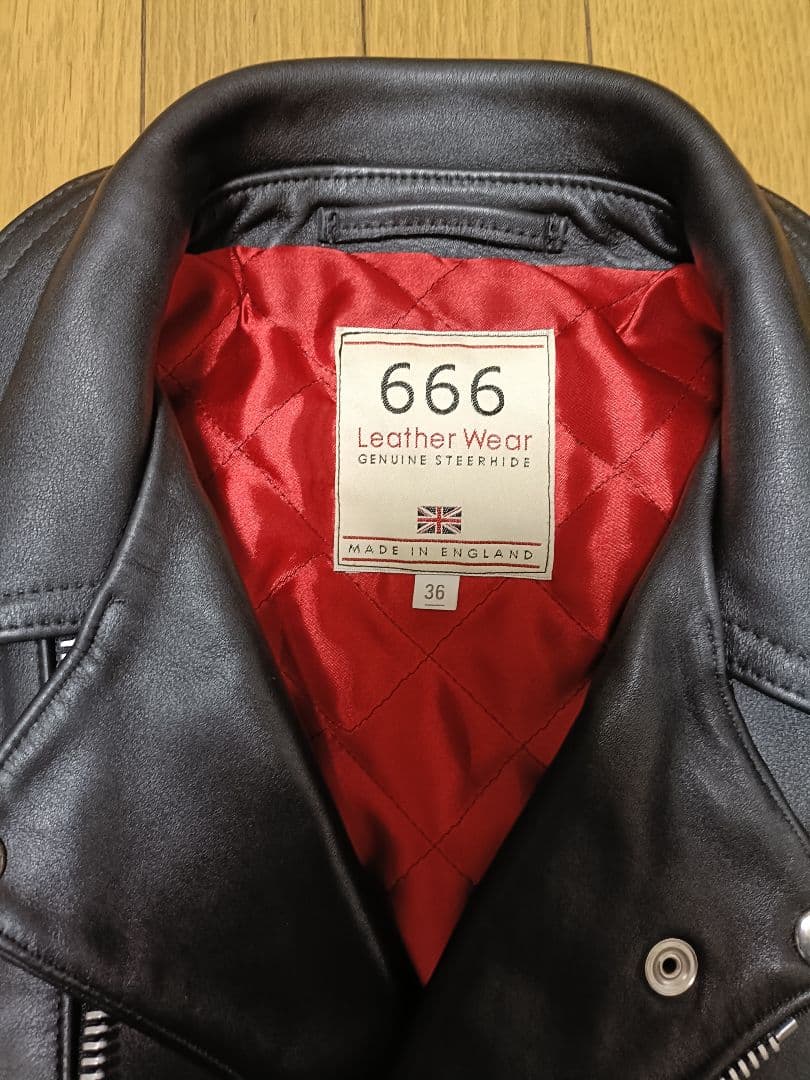 666　ダブルライダース　ロンジャン　サイズ36　黒　英国製