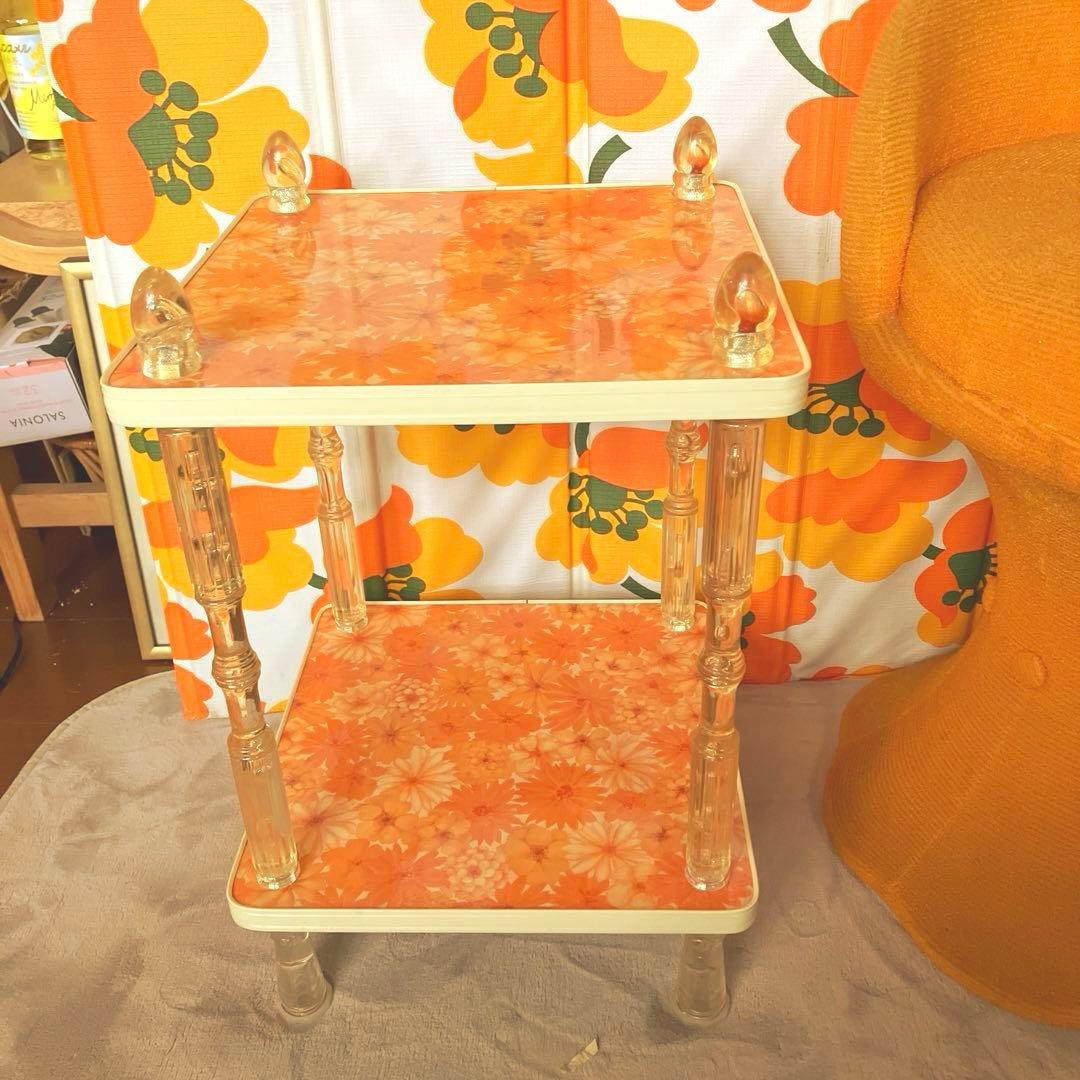 昭和レトロ キッチンワゴン 飾り棚 電話台 装飾台 レトロポップ 花台