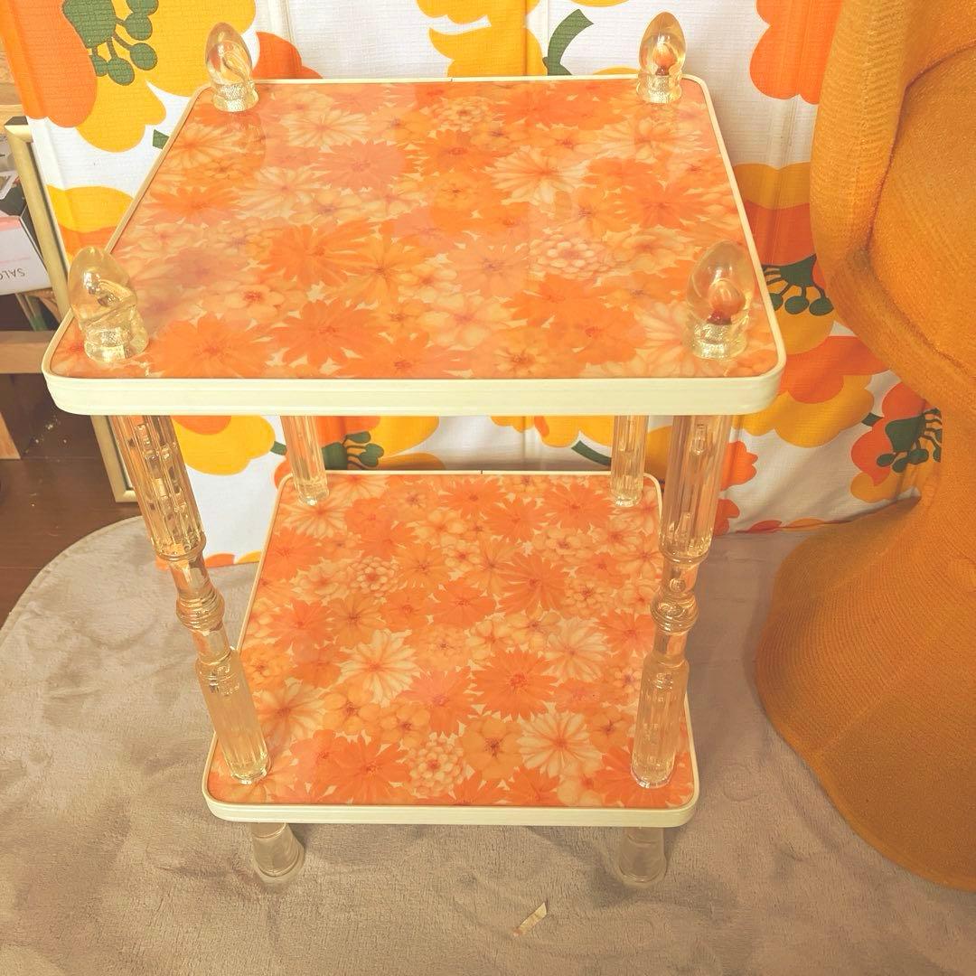 昭和レトロ キッチンワゴン 飾り棚 電話台 装飾台 レトロポップ 花台
