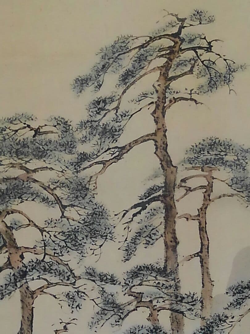 ♥掛軸　工芸　山本 梅逸　桐箱付き　掛け軸　骨董品