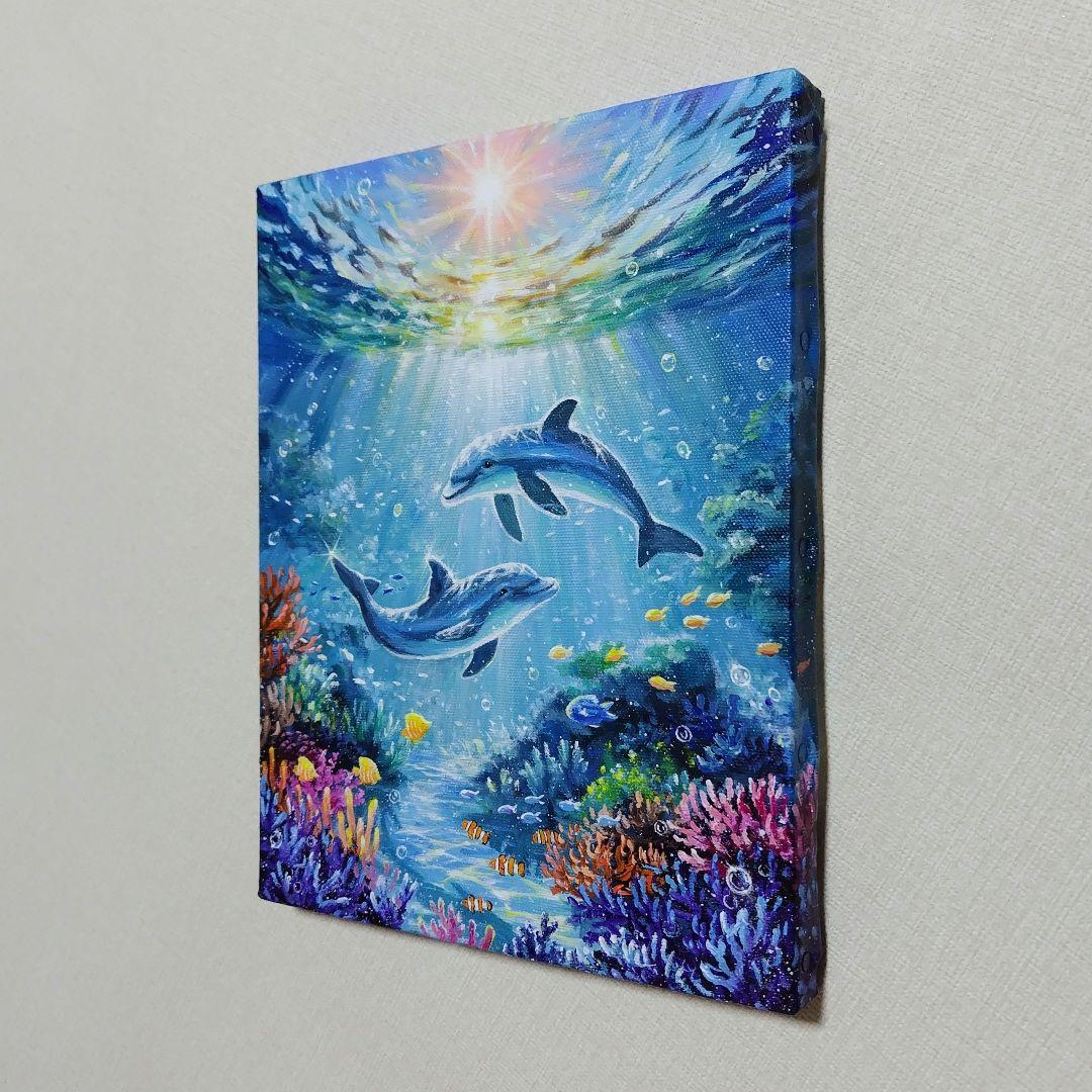 N*°様 【海中世界】アクリル画 F3 風景画 絵画